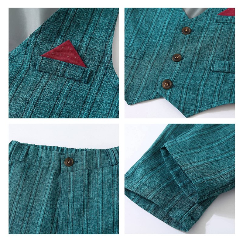 Volunboy Baby Suit Boys' Suit Vest Shirt with Bow Tie