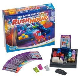 ThinkFun Rush Hour Deluxe – The Gamer's Logic Game | Navigate 120 Traffic Challenges with Collector's Edition Limo and Metallic Design | Ages 8+