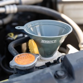 Terbold 4pc Funnel Nesting Set in BPA Free Plastic for Kitchen Cooking, Car Oil, Home, or Lab Use (Gray)