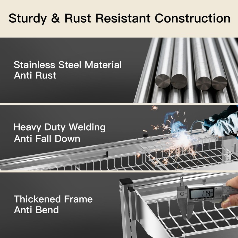 3 Tier Extra Large Stainless Steel Expandable Over The Sink