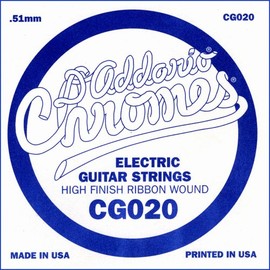 D'Addario .020 Flat Wound Single String for Electric Guitar