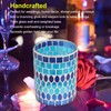 Mosaic Votive Candle Holder Handcrafted Glass Tea Light Holder for