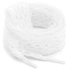 WEGOODZF Flat Lace Fancy Shoelaces: 3CM Wide White Lace Shoe