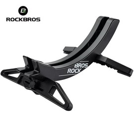 ROCKBROS Bicycle Stand Rack Adjustable Universal Bike Parking Storage Rack Indoor Bicycle Floor Stand Rack for MTB Road Bikes Adjustable for All 2.6-8cm(1.02’’-3.15’’) Width Bike Tires - Color: Black