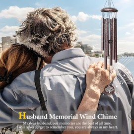 Memorial Sympathy Gifts for Loss of Husband, 25" Memorial Wind Chimes for Lose of Husband Sympathy Gift, Remembrance/Grief/Bereavement Gifts