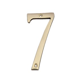 AargKraft 4" Brass House Hotel Door Number Plaque Sticky Numeric Numerical Digit 0-9 [7 (Seven)]
