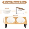 Sunhoo Ceramic Elevated Cat Bowls Raised Puppy Dishes for Food