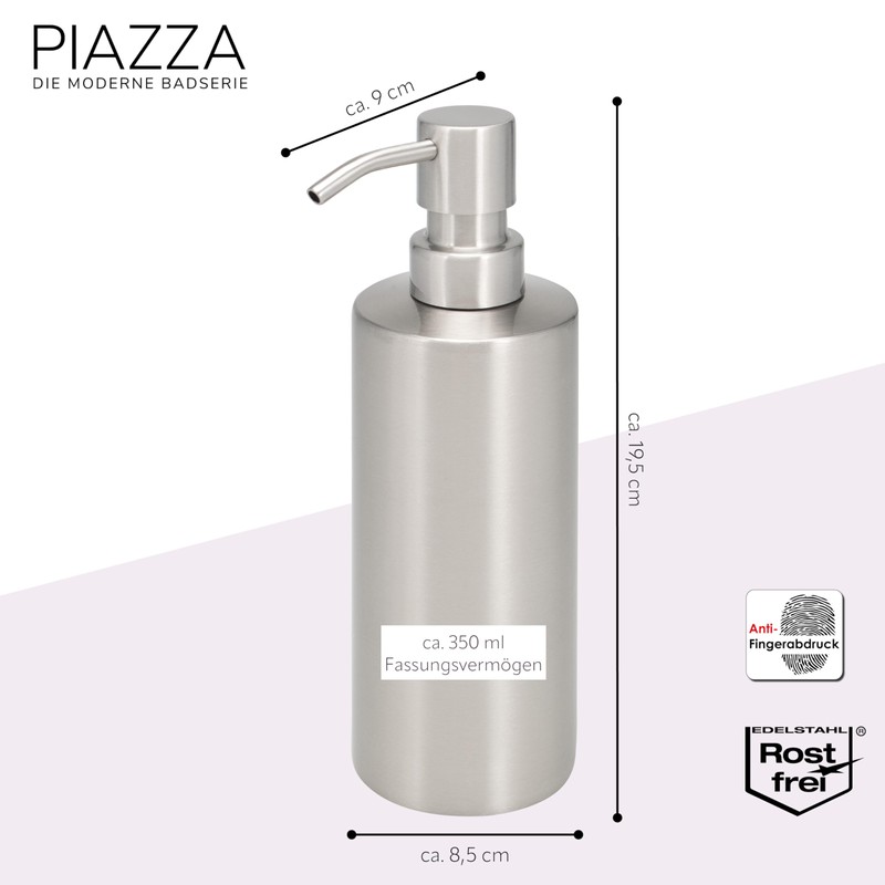 Bremermann Piazza Bathroom Range - Stainless Steel Soap Dispenser
