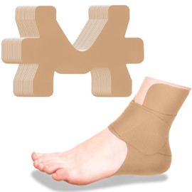 Geiserailie 10 Pcs Kinesiology Tape for Ankle Tape Precut, Athletic Original Cotton Waterproof Breathable, Provides Support and Stability to The Target Area for Ligament and Muscle(Beige)