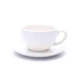 Coffeezone Latte Art Cup and Saucer for Cappuccino and Manual Brew Coffee, New Bone China, Mate for Coffee Shop and Barista (Matte White, 8.5 oz)