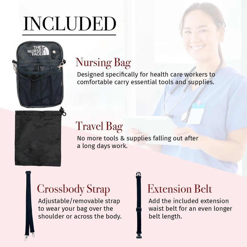 French KOKO Medical Nurse Fanny Pack, The Nurse Face, Vertical