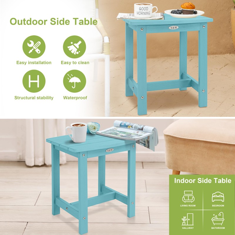 Y&M Outdoor Side Table, HIPS Adirondack Small Single Table, Waterproof