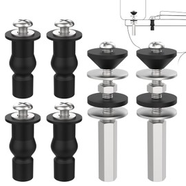 UBANU 3 Sets of 6 Universal Toilet Seat Bolt Kit, Heavy Duty Stainless Steel Toilet Bolt with Extra Long Lower Locking Nut Rubber Washer Washers, Easy to Install - Bathroom Toilet Repair Screws