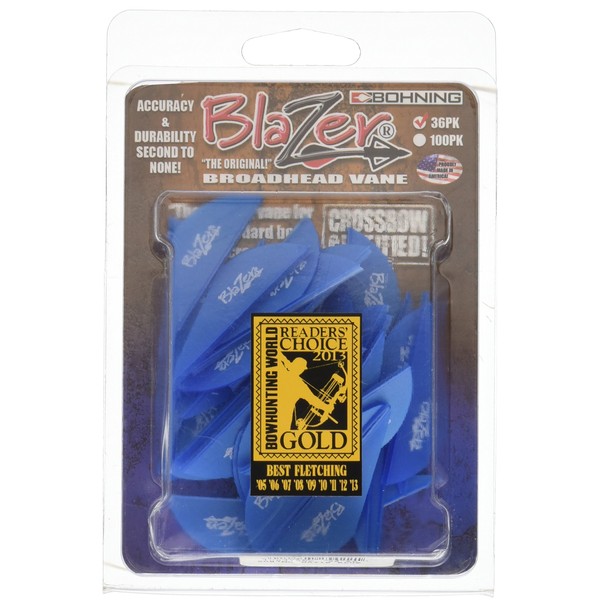 Bohning Blazer Vane (Pack of 36), Satin Blue