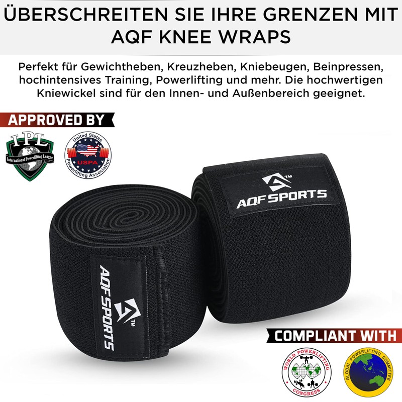AQF Knee Wraps Weight Lifting Bandage Straps Guard Pads Powerlifting