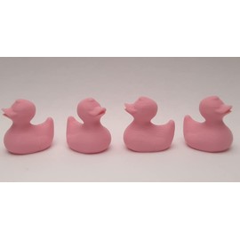 4PCS Rubber Duck Valve Stem Caps (pink)