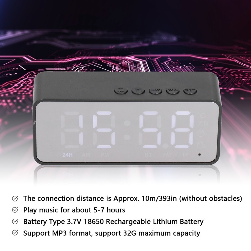 G50 Multifunctional Bluetooth Alarm Clock Speaker Wireless 5.0 MP3 Player