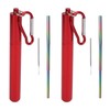 2Pcs Collapsible Metal Straw 304 Stainless Steel Drinking Travel Telescopic
