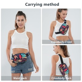 Travel Fanny Pack for Women Men Crossbody Bag Small Waist Bag Pouch with Adjustable Straps Belt Bag for Travel Workout Sports