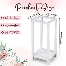 Geelin 10 Pcs Wooden Candle Lantern Wedding Lantern Centerpiece Lantern Candle Holder for Table Fireplace Lantern Decorative Farmhouse Candle Lantern for Wedding Baby Shower(White, 13 in)