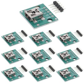YOUMILE Pack of 10 DIY Plug/Mini Micro USB to DIP Adapter 2.54 mm 5-Pin Female B Type USB 2.0 Female PCB Converter USB 3.0