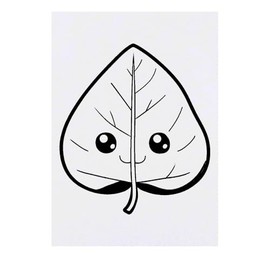 'Cute Kawaii Leaf' Temporary Tattoo - Water Resistant, Skin-Safe, Non-Toxic Transfer (TO00081599)