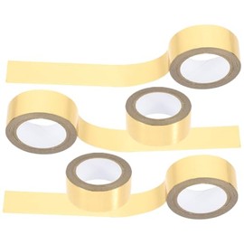 Hemobllo 5 Unidades de Cinta Washi Metálica Dorada para Álbumes de Recortes, Papel Acabado de Dorado, Fácil de Usar Residuos para Decoración y Marcos de Fotos