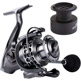 Fishing Reel 13+1BB Light Weight Ultra Smooth Aluminum Spinning Fishing Reel with Free Spare Graphite Spool - Color: XY2000