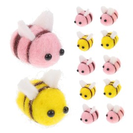 COHEALI 24Pcs Wool Felt Bee Ornaments Adorable Yellow Decorations for Crafts DIY Projects and Tiered Tray Decor Showers and Parties