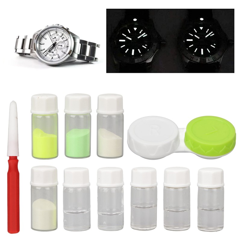4 Colors Watch Fluorescent Powder Set Mixing Liquid Professional Watch