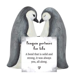 Penguin Partners for Life Ornament - Display Ornament for Weddings, Anniversaries & Valentine's.