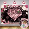 Happy Mother's Day Backdrop 7x5FT Pink Flowers Love Heart Thanks