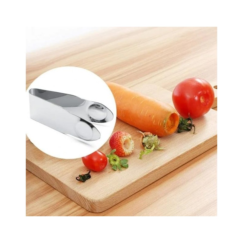 2PCS Silver Stainless Steel Strawberry Huller Fruit Stem Remover Home