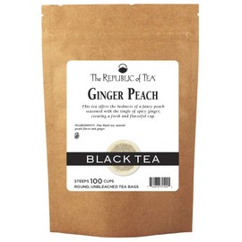 The Republic of Tea Ginger Peach Black Tea Super Refill, 100 Tea Bags