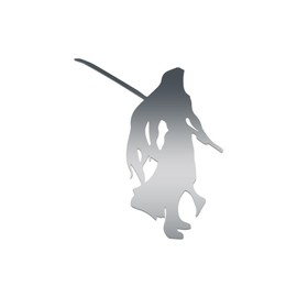 Dissidia Sephiroth Silhouette Sticker Vinyl Decal Notebook Car Window Laptop 3.25" x 4" (Silver)