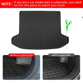 Thinzyou Cargo Mat Compatible with 2023 2024 2025 KIA Sportage Cargo Liner Trunk Mat Trunk Liner TPE Back Seat Cover Protector 2024 Sportage Accessories Non-Plug-in Hybrid (Trunk Mat+Backrest Mats)