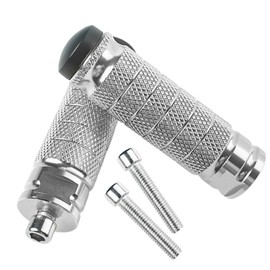 Foot Peg Step M8 Bike Pedal Front Footrest Back Step Tandem Step Left and Right Set General Purpose... (Silver/Silver)