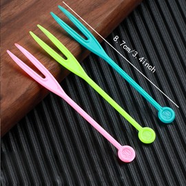 500PCS Disposable Colorful Fruit Forks, Thickened Plastic Cocktail Tasting Forks, Mini Forks for Fruits, Desserts