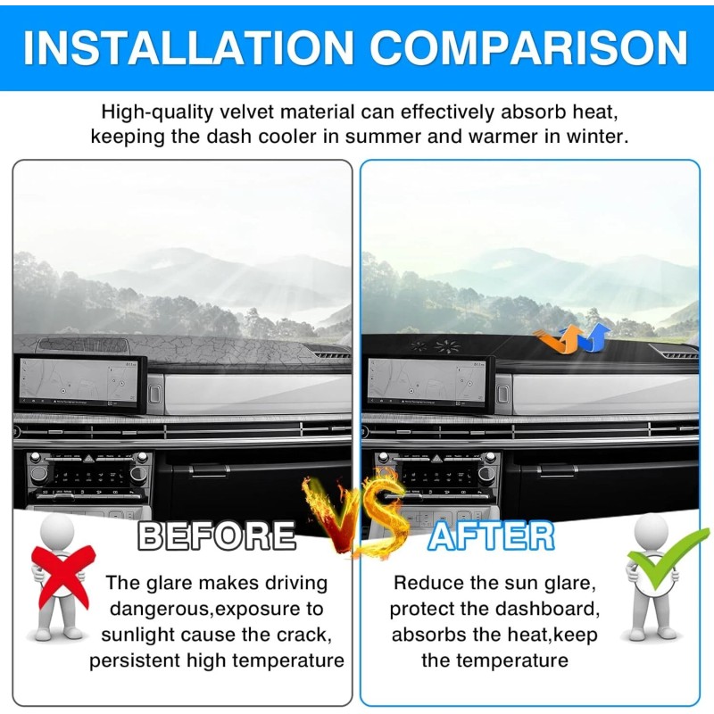 JJMY For Hyundai Santa Fe 24-25 Non-Slip Dash Cover Mat