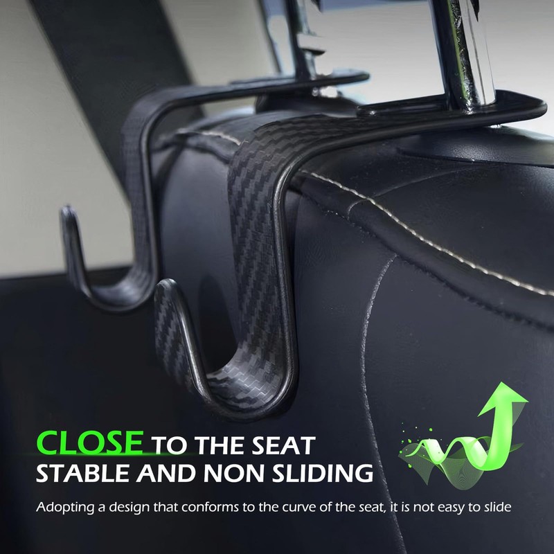 Ferianl 4PCS Car Seat Headrest Hook, Cars Purse Hook, Multifunction