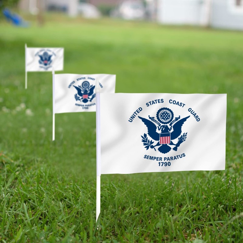 Anley US Coast Guard Mini Flag 12 Pack - Hand