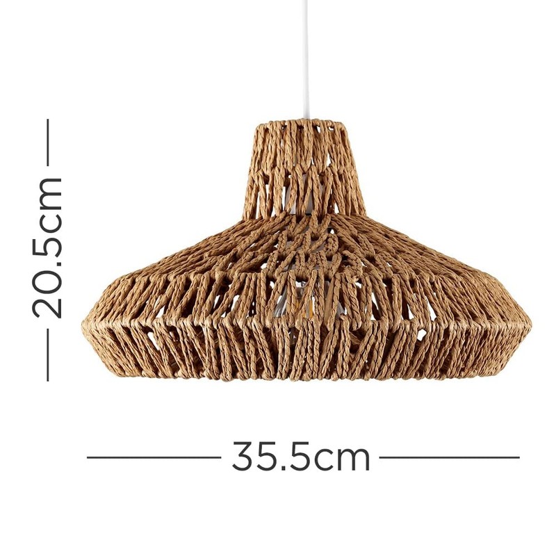 MiniSun, Natural Woven Ceiling Pendant Light Shade Weave Rope Lampshade
