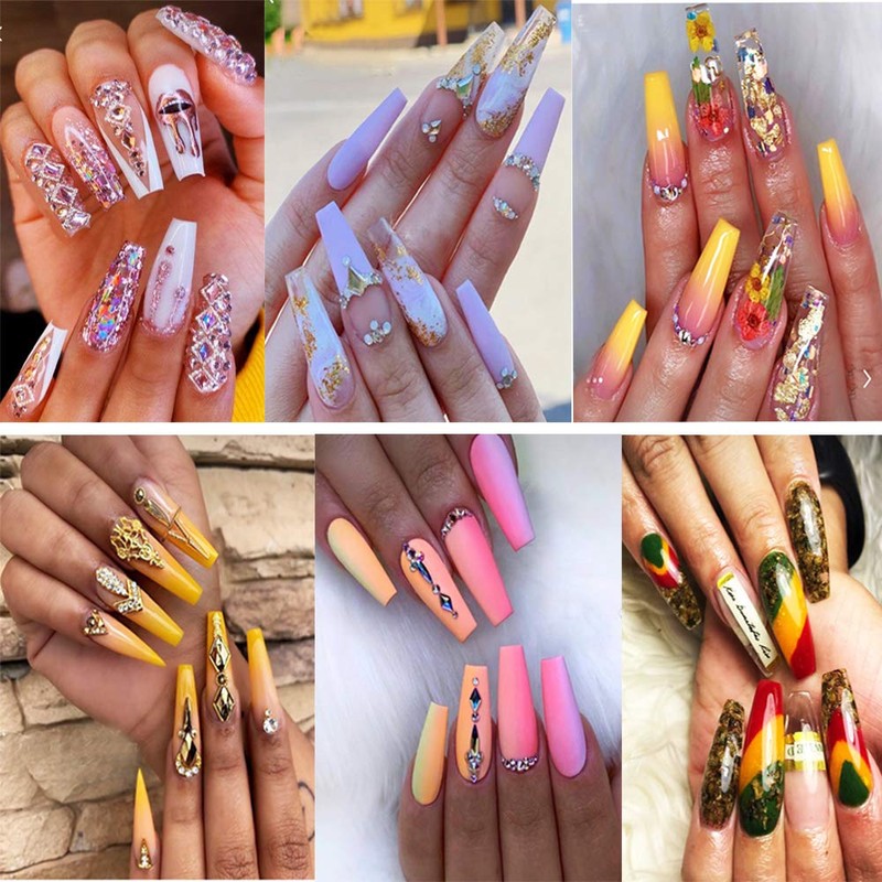 Natural Coffin Acrylic Nails-500pcs Half Cover Nails Coffin Shaped Ballerina
