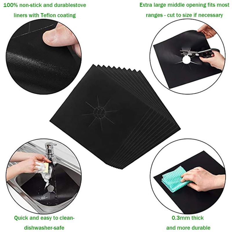Stove Burner Covers,0.3 MM Double Thickness,8 Pack,Gas Stove Burner Liners,Non-stick