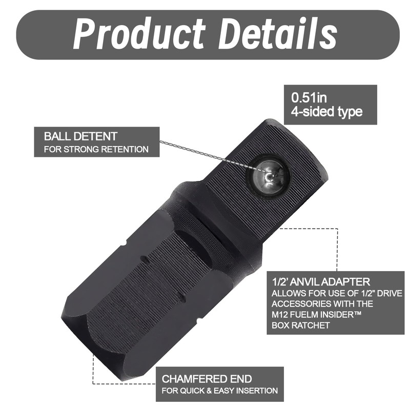 FFOTD 49-16-1662 INSIDER Box Ratchet 1/2 In Anvil Drive Adapter