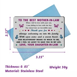 EE&YU Mother in Law Card from Daughter in Law - Mother in Law Birthday Gifts, Future Mother of the Groom Present, Mother in Law Valentines Day Card