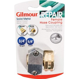 10 Pack - Gilmour Heavy Duty Brass and Zinc Female Hose Repair Mender - Clamp Coupling for Garden Hoses - 01FZ