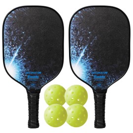 Franklin Sports Pickleball 2 Player Carbon Fiber Paddle and X-40 Pickleball Set - (2) Carbon Fiber Paddles - (4) X-40 Balls - Carry Bag - USA Pickleball Approved