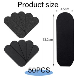 Foot File, Foot File Replacement Pads, Pedicure, Abrasive Pedicure File Replacement Pads Black Pack of 50 (Black)