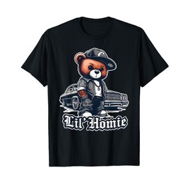 LIL HOMIE Shirt Cute Teddy Bear Hip Hop Lowrider Chicano T-Shirt